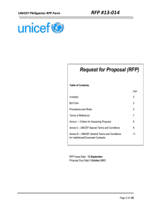 REQUEST FOR PROPOSAL (RFP)