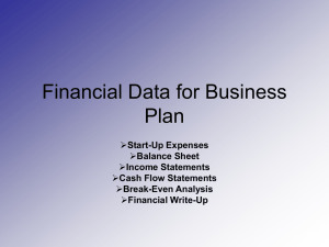 Financial Data for Business Plan
