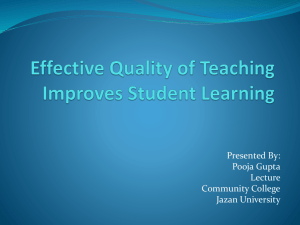 Effective Quality of Teaching Improves Student Teaching