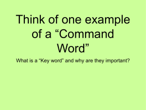 Think of one example of a “Command Word”