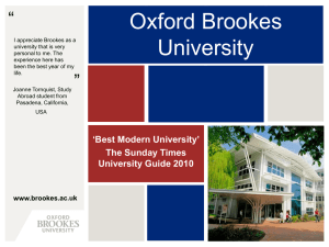 Vice-Chancellor Oxford Brookes University began life as the School