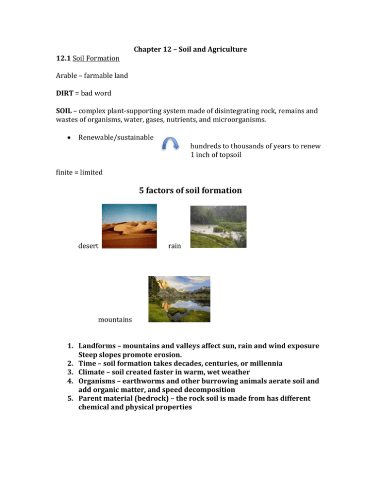 5 Factors Of Soil Formation