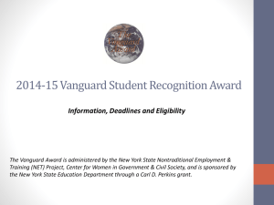 2013-14 Vanguard Student Recognition Award