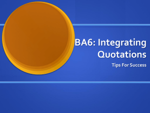 BA6: Integrating Quotations
