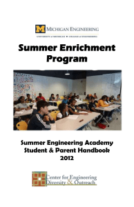 SEP Student/Parent Handbook - Center for Engineering Diversity