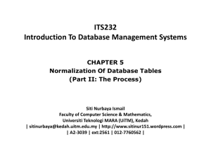 (ownerNO, oNAME) Chapter 5: Normalization Of Database Tables