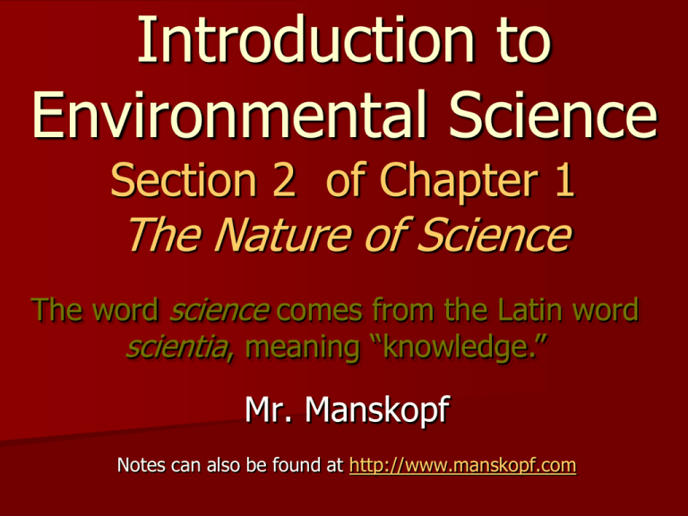 Environmental Science Chapter 2 Tools Of Environmental Science