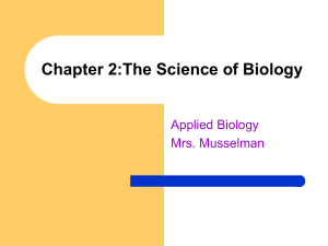 Chapter 2:The Science of Biology