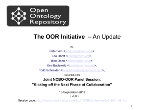 The-OOR-Initiative_an-update - Ontolog