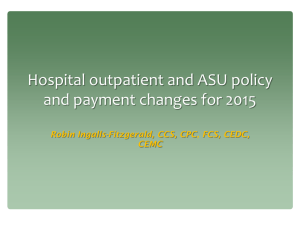 OPPS/ASC Policy and Payment Changes for 2015