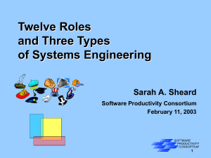 Twelve Roles and Three Types of Systems Engineering