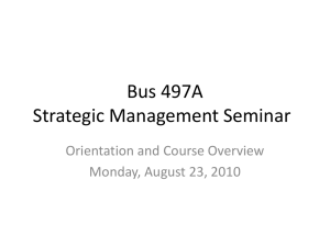 Bus 497A Strategic Management Seminar