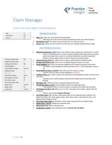 Claims Manager Right Click Functionality Guide