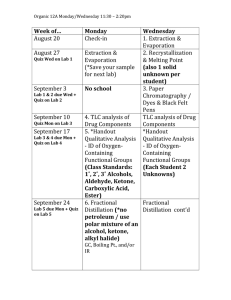 Week of… - Michelle Davidson's Chemistry & Organic Chemistry