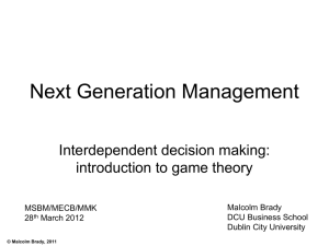 NGM presentation on strategic interaction and game theory