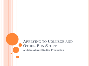 Applying to College and Other Fun Stuff A Claire Altany Studios