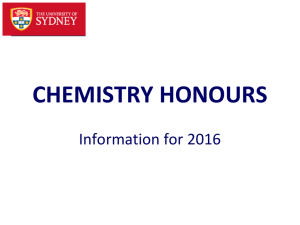 Why Chemistry? - The University of Sydney
