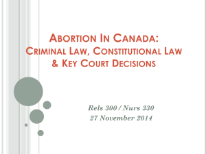 *Do * it * yourself lecture* abortion in canada: criminal law