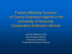 Factors Affecting Turnover of County Extension Agents in the