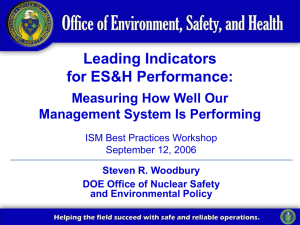 Leading Indicators for ES&H Performance