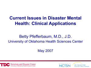 Current Issues in Disaster Mental Health