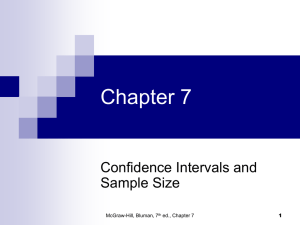 Sec 7.1 Confidence Intervals for the Mean When