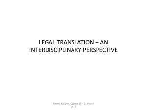 legal translation – beyond the perspective of terminology