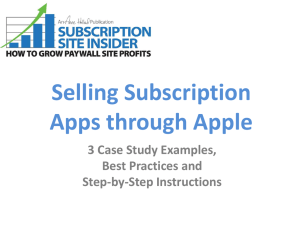 Selling Subscription Apps through Apple