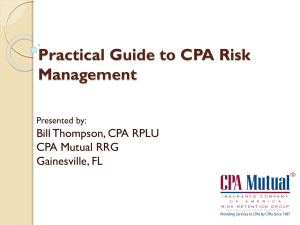 Practical Guide to CPA Risk Management