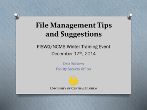 File Management Tips and Suggestions December 2014