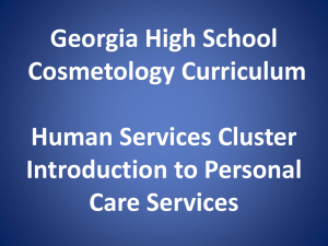 Human Services Cluster Introduction to Personal Care