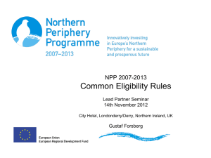 Project accounting - Northern Periphery Programme