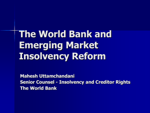 The World Bank and Insolvency