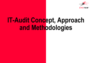 IT-Audit Concept, Approach and Methodologies Internal IT Audit
