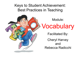Vocabulary Instruction that Builds Comprehension