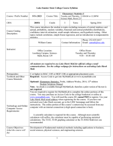 Lake-Sumter Community College Course Syllabus