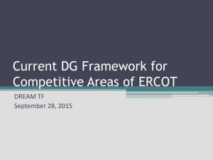 Current DG Framework for Competitive Areas of