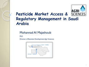 Pesticide Market Access & Regulatory Management in Saudi