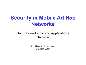 Security in Mobile Ad Hoc Networks