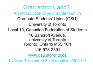 Grad school, and? - Graduate Students' Union