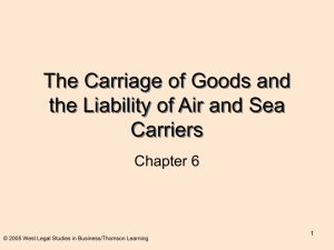 The liability of Carriers