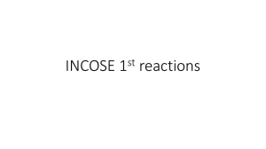 INCOSE 1st reactions