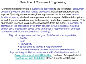 Concurrent engineering of products
