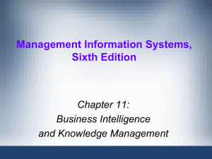 Chapter 11 - Business Intelligence & Knowledge Management