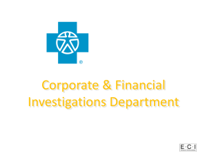 The Corporate and Financial Investigations Department