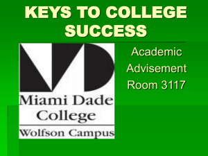 KEYS TO COLLEGE SUCCESS