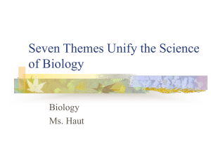 Seven Themes Unify the Science of Biology