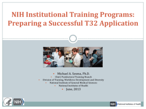 Writing a Successful T32 - NIH - National Institutes of Health