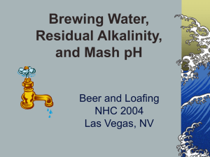 Brewing Water, Residual Alkalinity, and Mash pH