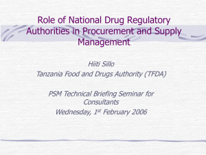 Regulatory Requirements – Tanzania Food and Drugs Authority